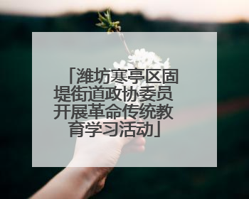 潍坊寒亭区固堤街道政协委员开展革命传统教育学习活动