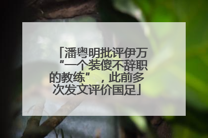 潘粤明批评伊万“一个装傻不辞职的教练”，此前多次发文评价国足