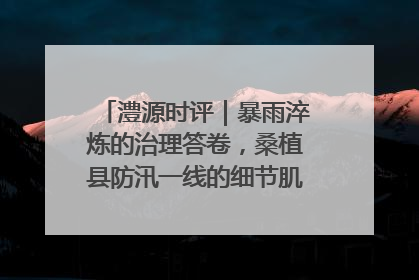 澧源时评｜暴雨淬炼的治理答卷，桑植县防汛一线的细节肌理与体系力量