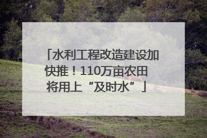 水利工程改造建设加快推！110万亩农田将用上“及时水”