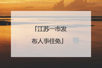 江苏一市发布人事任免