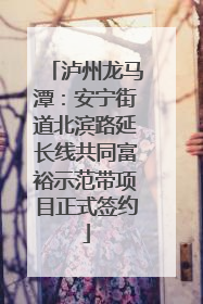 泸州龙马潭：安宁街道北滨路延长线共同富裕示范带项目正式签约