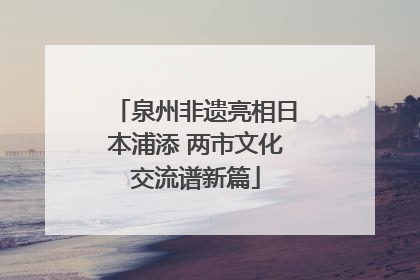 泉州非遗亮相日本浦添 两市文化交流谱新篇
