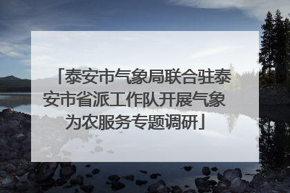 泰安市气象局联合驻泰安市省派工作队开展气象为农服务专题调研