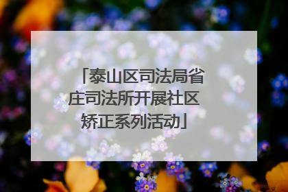 泰山区司法局省庄司法所开展社区矫正系列活动