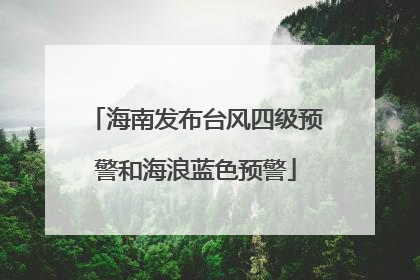 海南发布台风四级预警和海浪蓝色预警