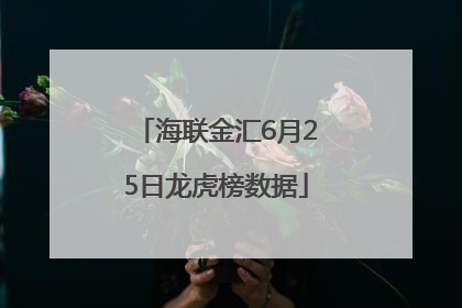 海联金汇6月25日龙虎榜数据