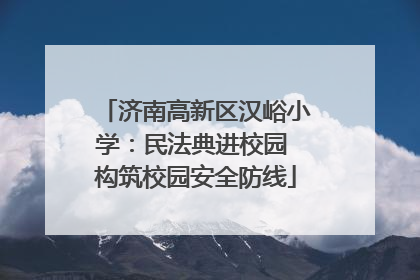 济南高新区汉峪小学：民法典进校园 构筑校园安全防线