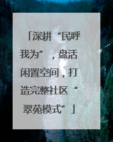 深耕“民呼我为”，盘活闲置空间，打造完整社区“翠苑模式”