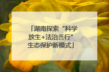 湖南探索“科学放生+法治善行”生态保护新模式