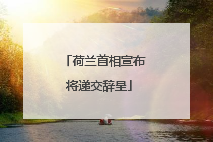 荷兰首相宣布将递交辞呈