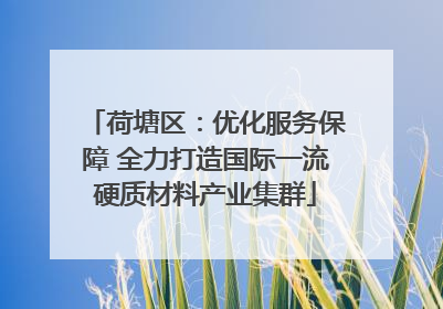 荷塘区：优化服务保障 全力打造国际一流硬质材料产业集群