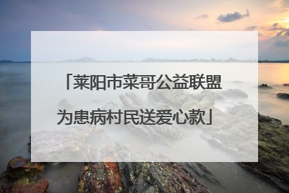 莱阳市菜哥公益联盟为患病村民送爱心款