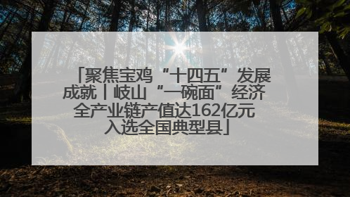 聚焦宝鸡“十四五”发展成就丨岐山“一碗面”经济全产业链产值达162亿元 入选全国典型县