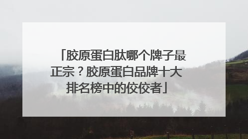 胶原蛋白肽哪个牌子最正宗？胶原蛋白品牌十大排名榜中的佼佼者