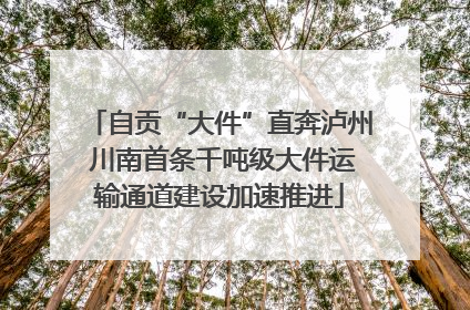 自贡“大件”直奔泸州 川南首条千吨级大件运输通道建设加速推进