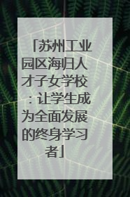 苏州工业园区海归人才子女学校：让学生成为全面发展的终身学习者