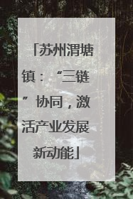 苏州渭塘镇：“三链”协同，激活产业发展新动能