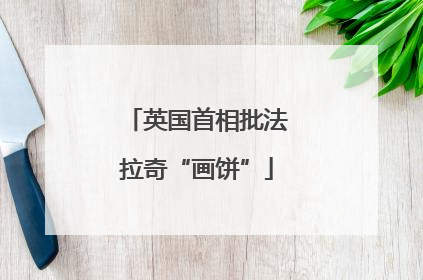 英国首相批法拉奇“画饼”