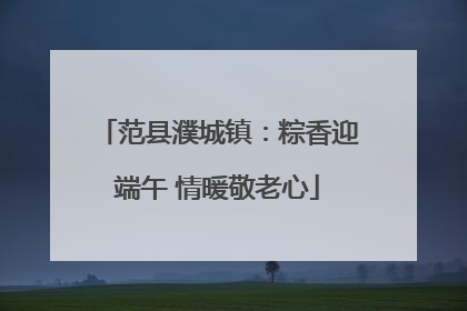范县濮城镇：粽香迎端午 情暖敬老心