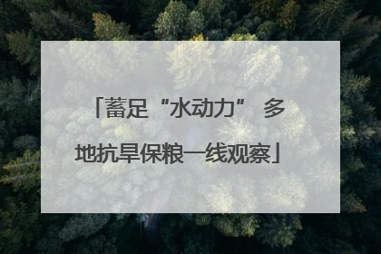 蓄足“水动力” 多地抗旱保粮一线观察