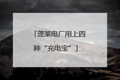 蓬莱电厂用上四种“充电宝”