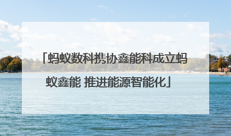 蚂蚁数科携协鑫能科成立蚂蚁鑫能 推进能源智能化