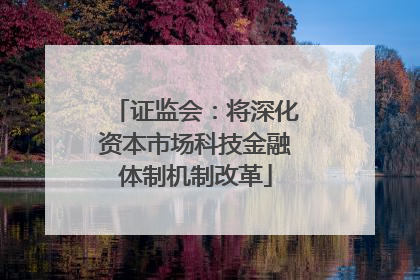 证监会：将深化资本市场科技金融体制机制改革