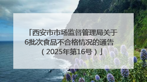 西安市市场监督管理局关于6批次食品不合格情况的通告（2025年第16号）
