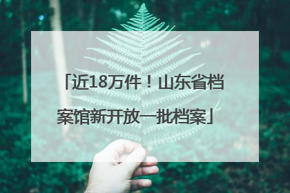 近18万件！山东省档案馆新开放一批档案