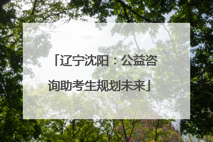辽宁沈阳：公益咨询助考生规划未来