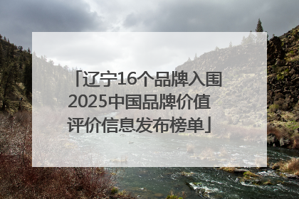 辽宁16个品牌入围2025中国品牌价值评价信息发布榜单