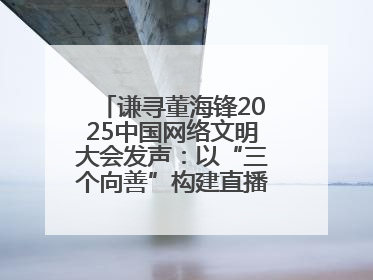 谦寻董海锋2025中国网络文明大会发声：以“三个向善”构建直播电商善意长河