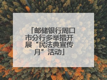 邮储银行周口市分行多举措开展“民法典宣传月”活动