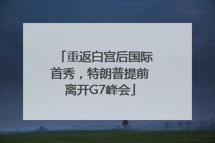 重返白宫后国际首秀，特朗普提前离开G7峰会