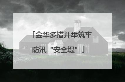 金华多措并举筑牢防汛“安全堤”