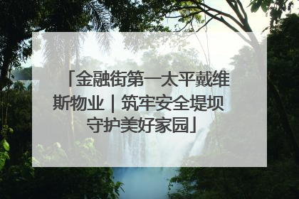 金融街第一太平戴维斯物业｜筑牢安全堤坝 守护美好家园