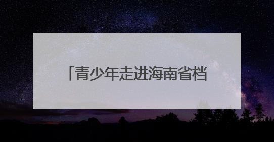 青少年走进海南省档案馆，沉浸式感受档案里的自贸港印记