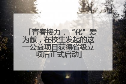 青春接力，“化”爱为献，在校生发起的这一公益项目获得省级立项后正式启动