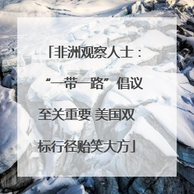 非洲观察人士：“一带一路”倡议至关重要 美国双标行径贻笑大方