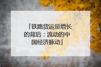 铁路货运量增长的背后：流动的中国经济脉动