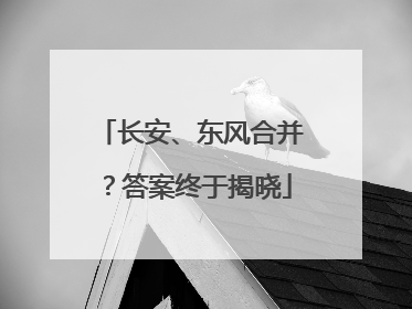 长安、东风合并？答案终于揭晓