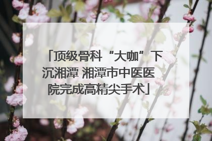 顶级骨科“大咖”下沉湘潭 湘潭市中医医院完成高精尖手术