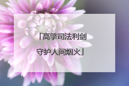 高擎司法利剑 守护人间烟火