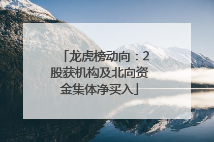 龙虎榜动向：2股获机构及北向资金集体净买入