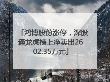 鸿博股份涨停，深股通龙虎榜上净卖出2602.35万元