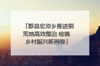 黟县宏潭乡推进撂荒地高效整治 绘就乡村振兴新画卷