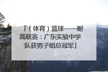 （体育）篮球——耐高联赛：广东实验中学队获男子组总冠军