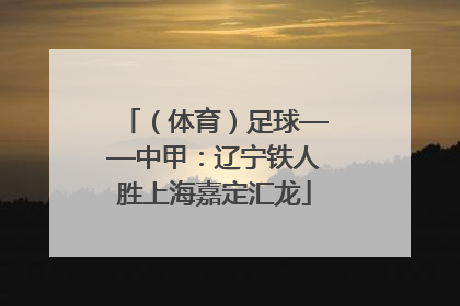 （体育）足球——中甲：辽宁铁人胜上海嘉定汇龙