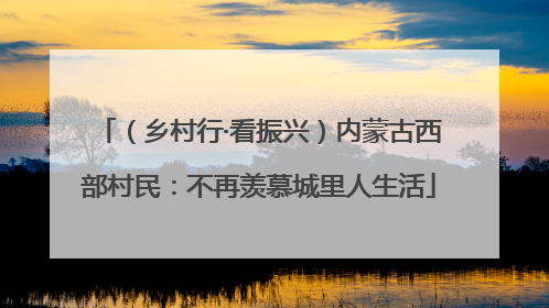 （乡村行·看振兴）内蒙古西部村民：不再羡慕城里人生活